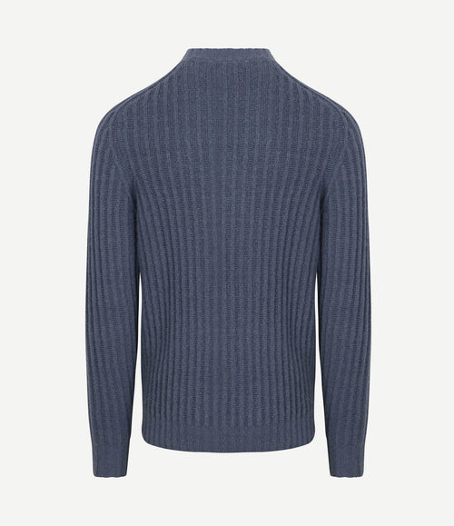 Pullover boiled wool blauw