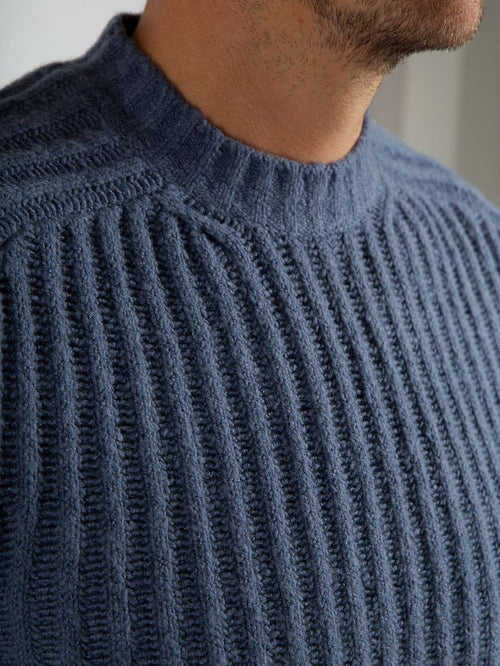 Pullover boiled wool blauw