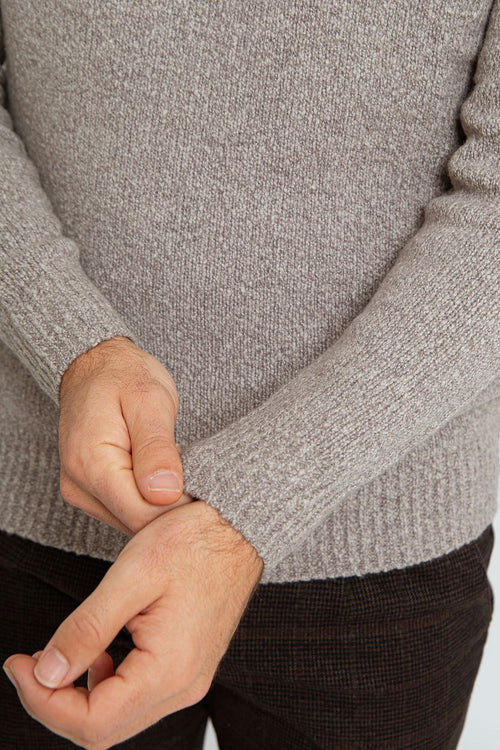 Suitable pullover boiled wool taupe