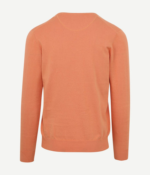 Suitable pullover vini v-hals oranje | Slim-fit