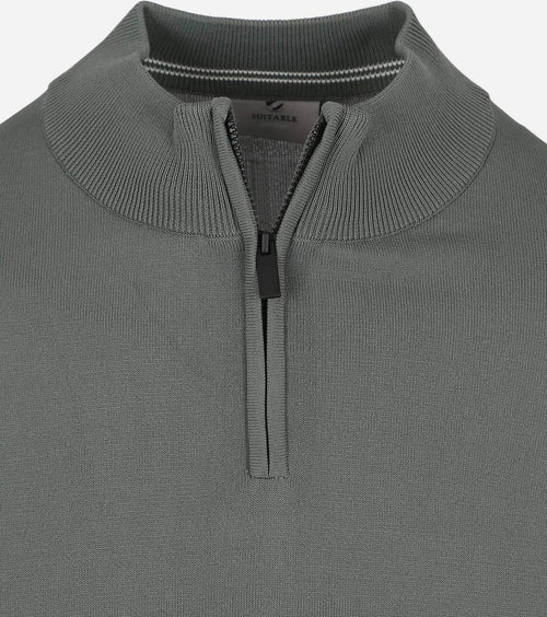 Suitable race halve rits trui groen | Slim-fit