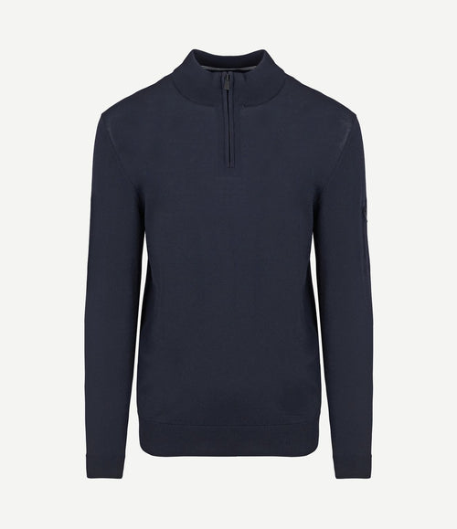 Race halve rits trui donkerblauw
