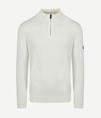 Race halve rits trui off white