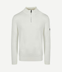 Race halve rits trui off white