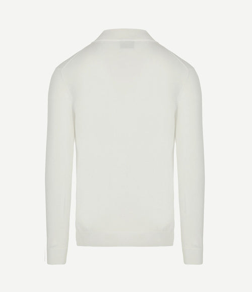 Race halve rits trui off white