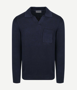 Raw trui riva knit donkerblauw