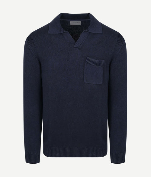 Raw trui riva knit donkerblauw
