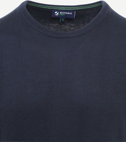 Suitable respect oinix pullover o-hals donkerblauw | Slim-fit