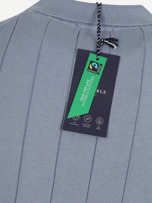 Respect polo drop needle staal blauw