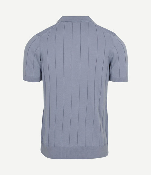 Respect polo drop needle staal blauw