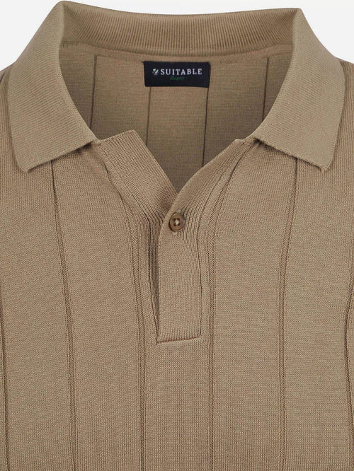 Respect polo drop needle taupe