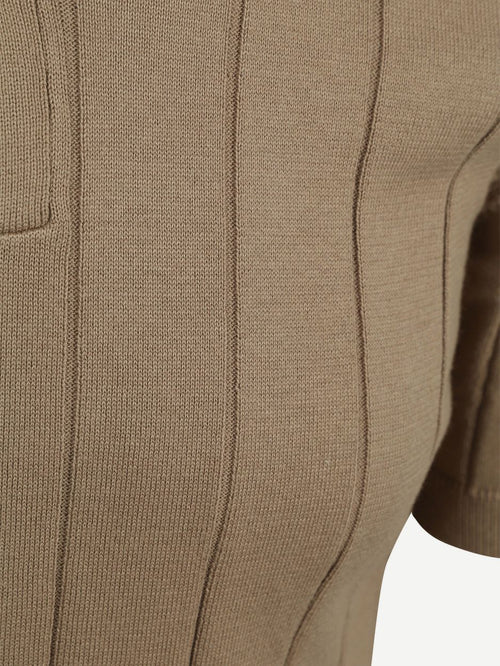 Respect polo drop needle taupe