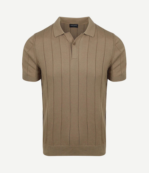 Respect polo drop needle taupe