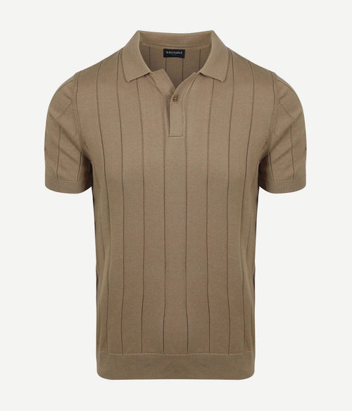 Respect polo drop needle taupe