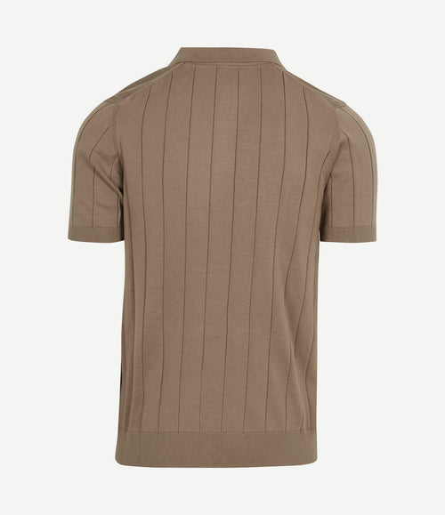 Respect polo drop needle taupe