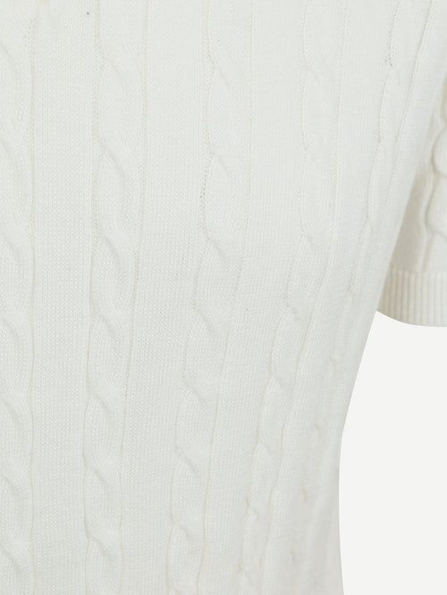Respect polo knit cable ecru