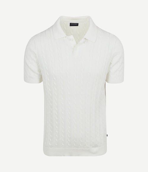 Respect polo knit cable ecru