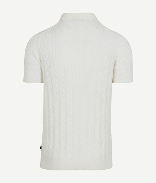 Respect polo knit cable ecru