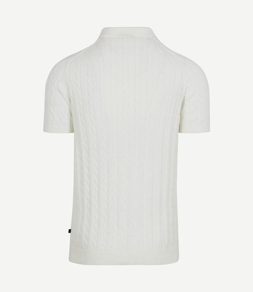 Respect polo knit cable ecru