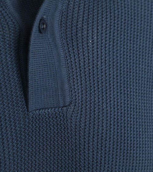 Respect polo structure knit blauw