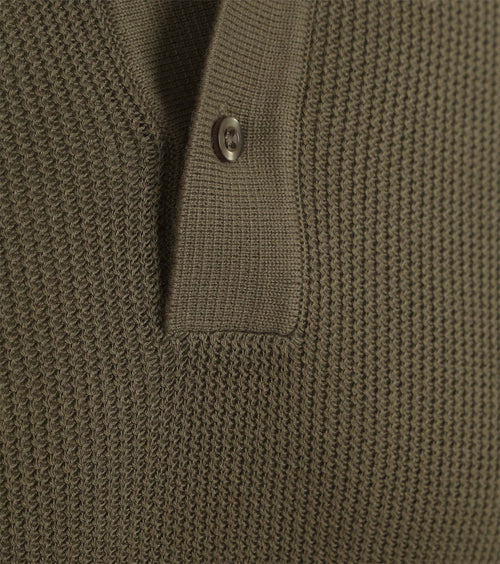 Respect polo structure knit olijfgroen