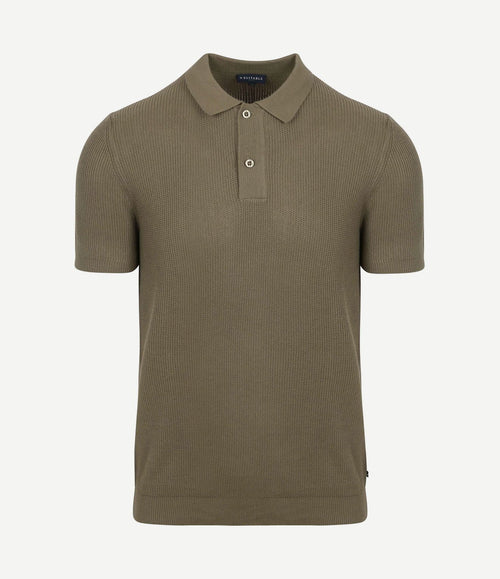 Respect polo structure knit olijfgroen