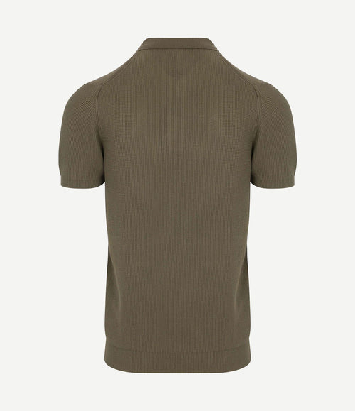 Respect polo structure knit olijfgroen