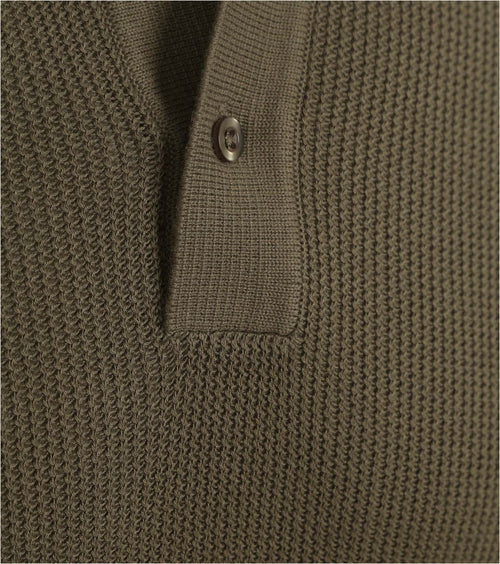 Suitable respect polo structure knit olijfgroen