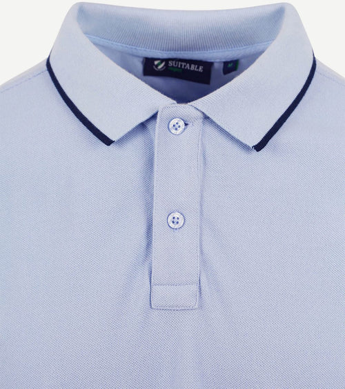 Suitable respect polo tip ferry lichtblauw | Regular-fit