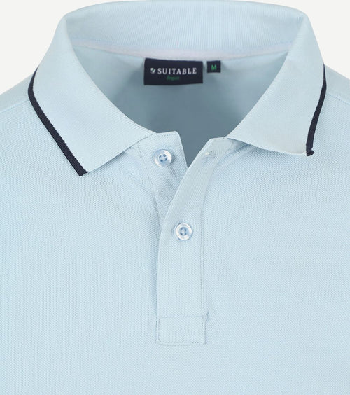 Suitable respect polo tip ferry lichtblauw | Regular-fit
