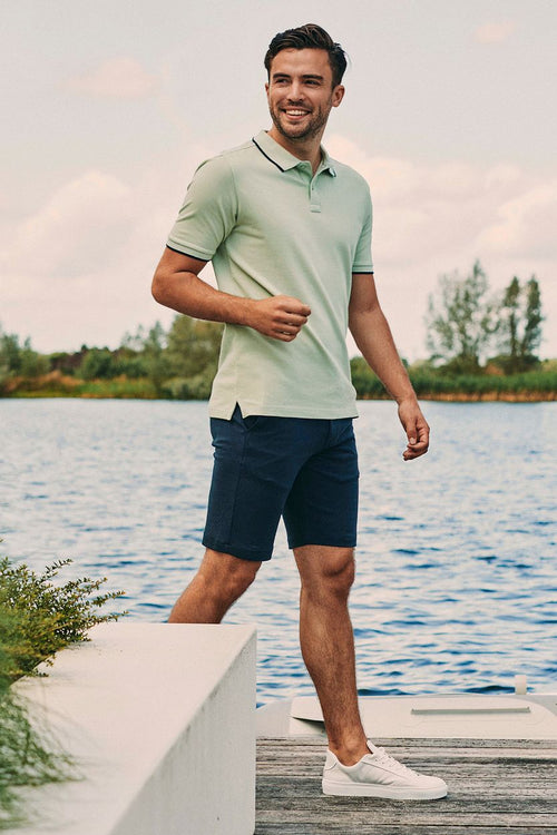 Suitable respect polo tip ferry lichtgroen | Regular-fit