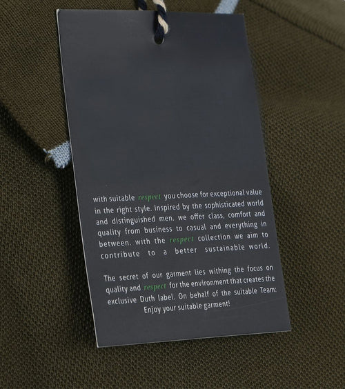 Suitable respect polo tip ferry olijfgroen | Regular-fit