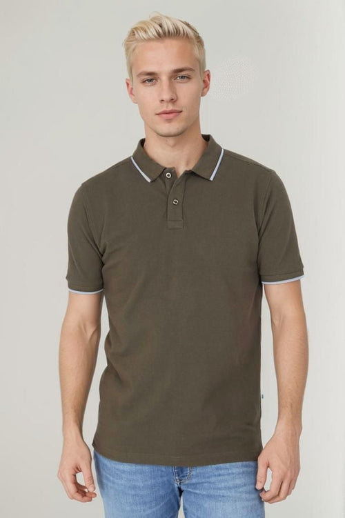 Suitable respect polo tip ferry olijfgroen | Regular-fit