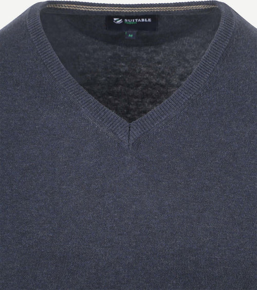 Suitable respect vinir pullover melange donkerblauw