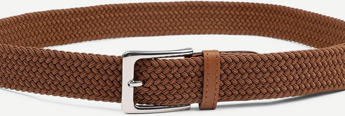 Geweven riem taupe cognac