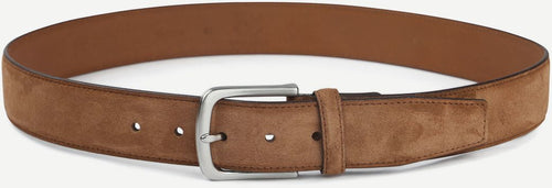 Riem suède leer cognac