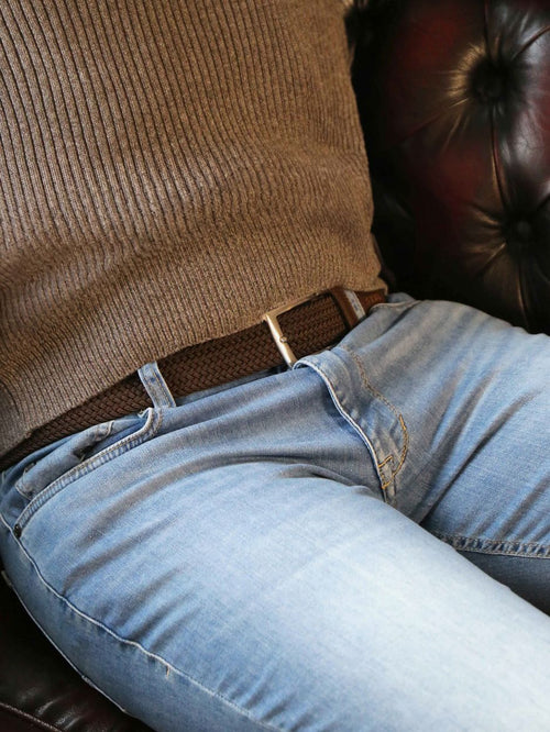 Suitable geweven riem bruin