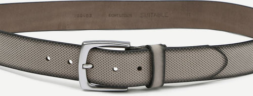 Suitable riem leer grijs