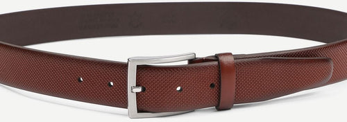 Suitable riem structuur leer cognac