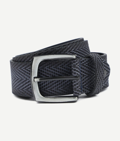 Suitable riem structuur leer donkerblauw