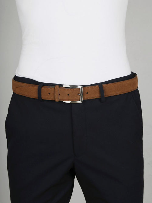 Suitable riem suede cognac 307