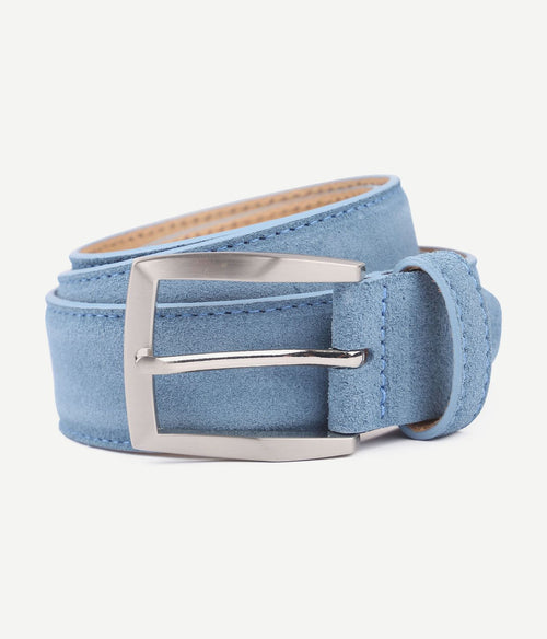 Suitable riem suède leer blauw