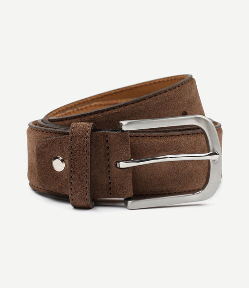 Riem suède leer bruin