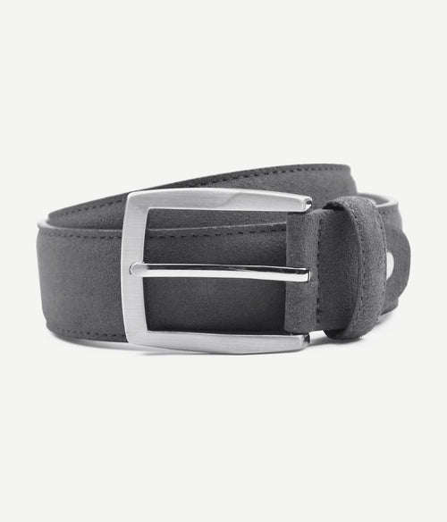 Suitable riem suède leer grijs