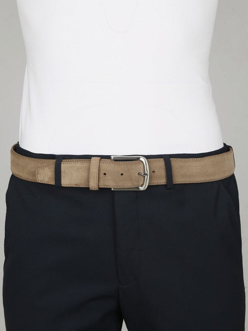 Suitable riem suède leer lichtbruin