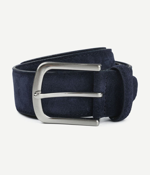 Suitable riem suède leer donkerblauw