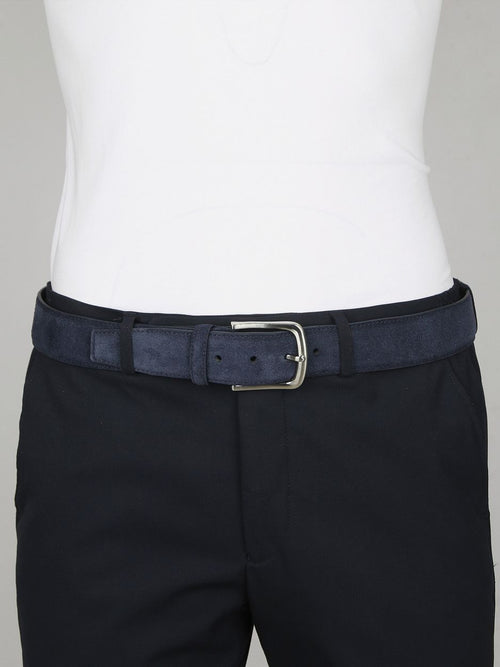 Suitable riem suède leer donkerblauw