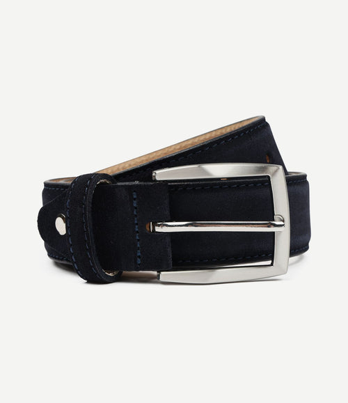 Riem suede donkerblauw