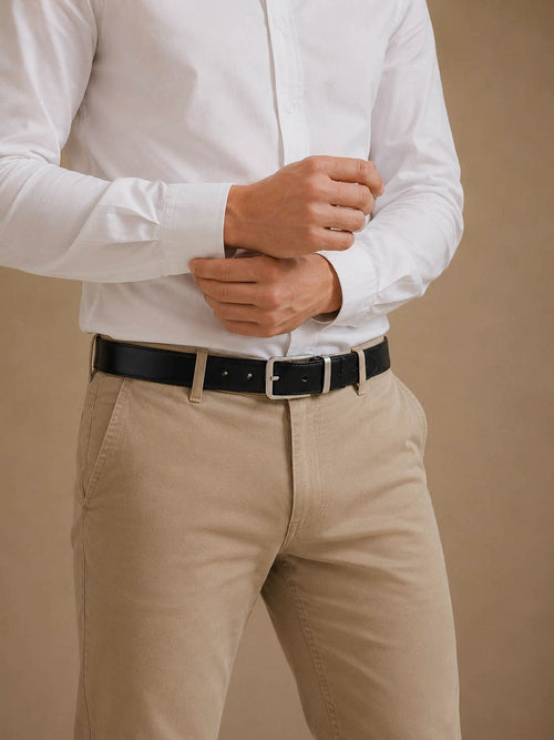 Riem zwart leer