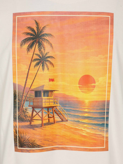 Rink t-shirt backprint heavy jersey ecru